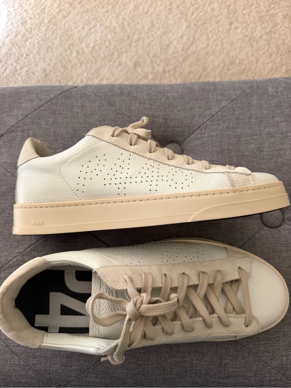 P448 Women's Low-Top Sneakers in Cream and Beige